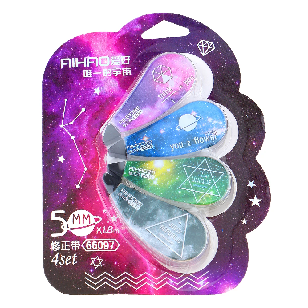 

4Pcs/lot Novelty Galaxy Correction Correcting Tape Stationery Corrector Papeleria Student Gift School Supplies