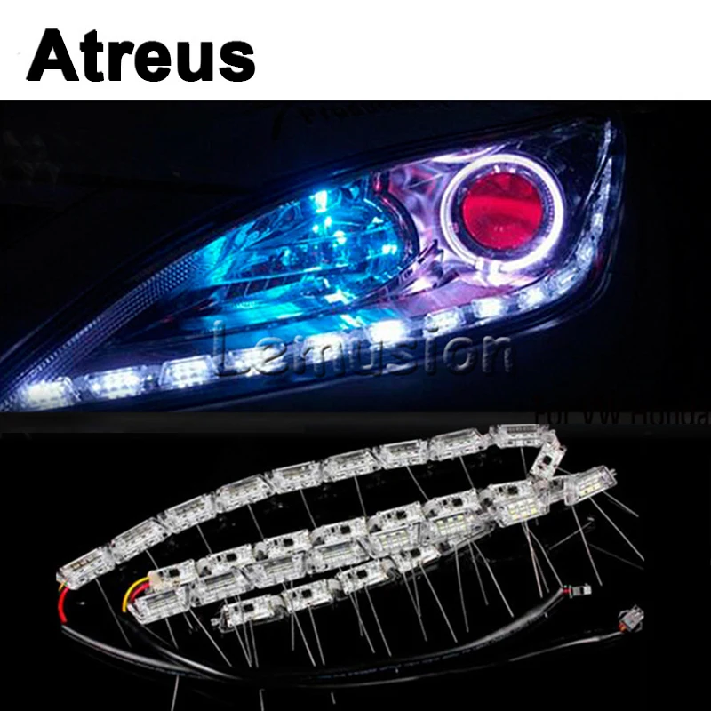 

Atreus 2pc Car Crystal Water Lamp Eye LED DRL Light For VW polo passat b5 b6 Mazda 3 6 cx-5 Toyota corolla Ford focus 2 3 fiesta
