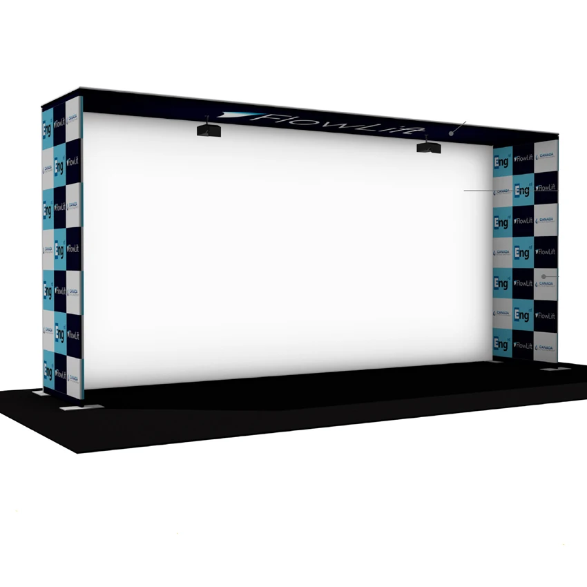 

10ft portable projection screen tension fabric booth exhibit system kits trade show display backdrop wall