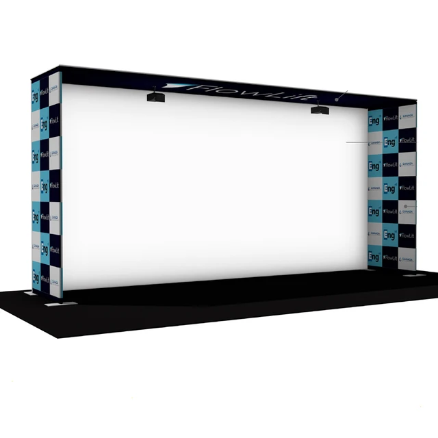 10ft portable projection screen tension fabric booth exhibit system