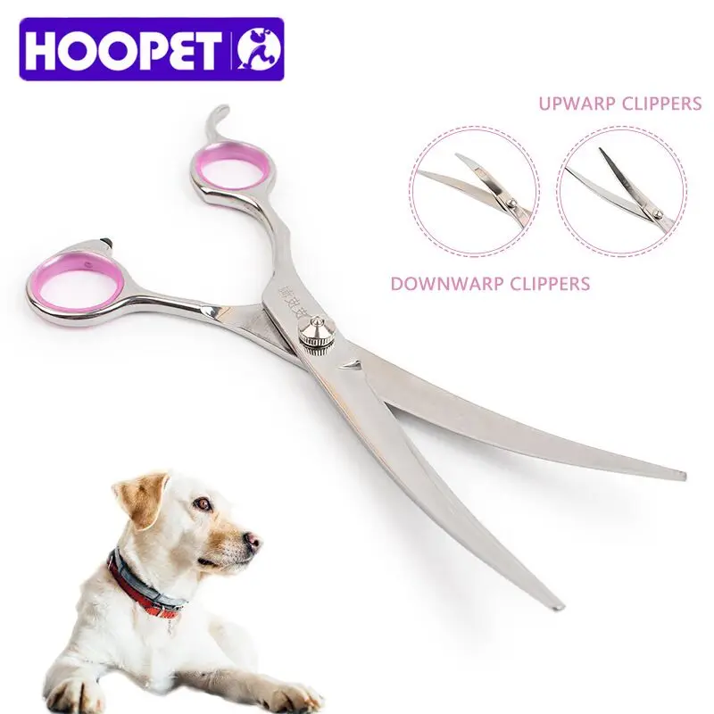 

Hoopet Pet Dog Cat Curved Scissors Grooming Trimmer Manual Upward Downward Teddy Poodle Hairdressing Pet Shears