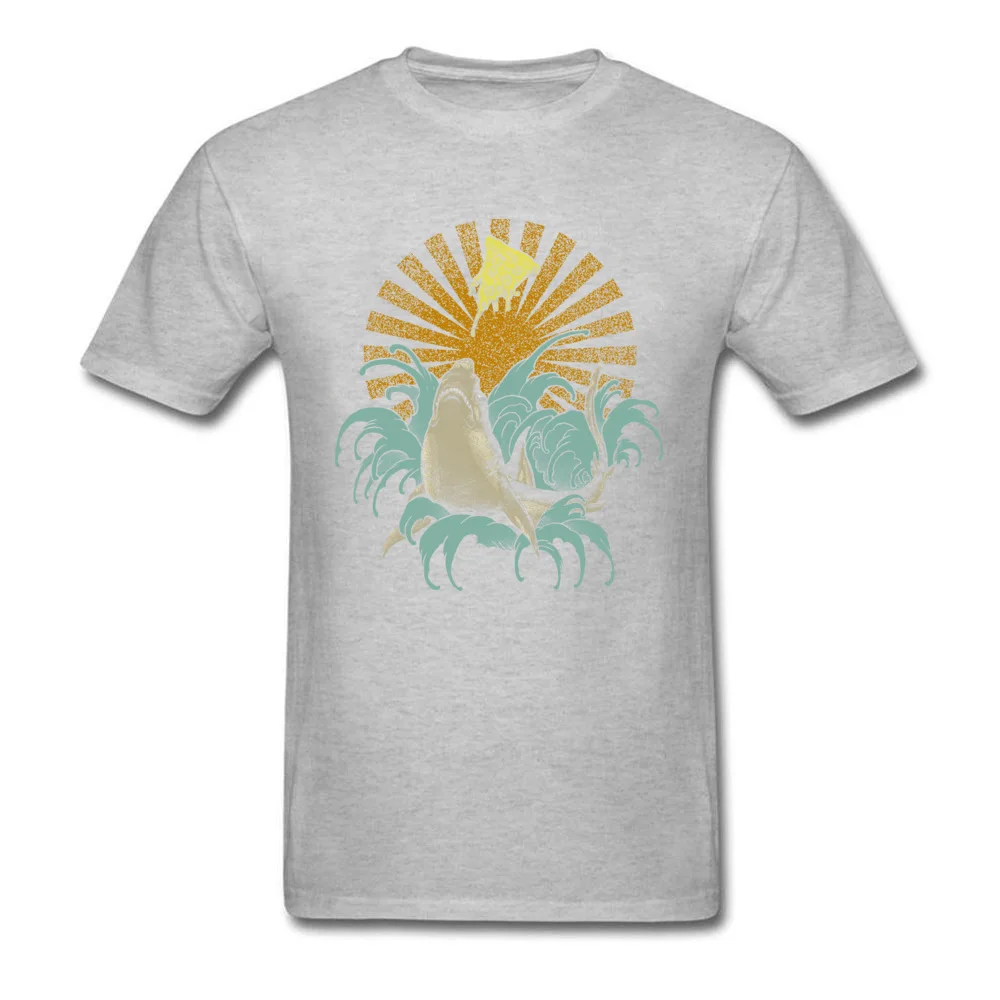 Shark pizza T Shirts for Men Casual Summer Tees Short Sleeve 2018 New Custom Tshirts Crew Neck Pure Cotton Free Shipping Shark pizza grey