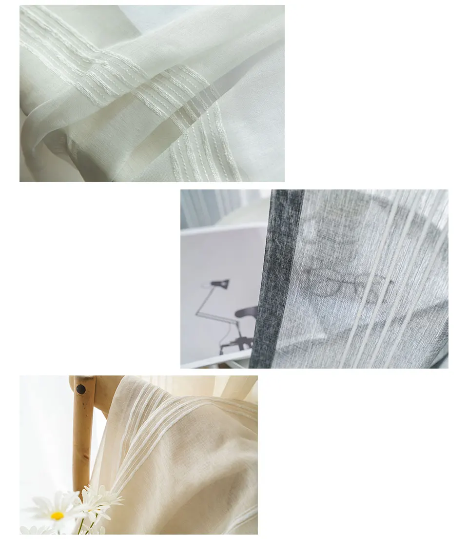 Современный Полосатый Фатин, занавески для гостиной, спальни, отвесные занавески для кухни, ткань для обработки окон, занавески, занавески