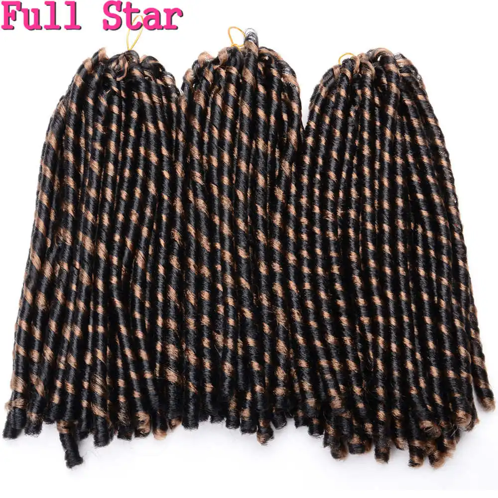 Мягкие Faux locs 1" 70 г ямайские вязанные крючком косы волосы полная звезда наращивание волос коричневый Омбре черные синтетические волосы 1 упаковка для женщин - Цвет: T1B/30