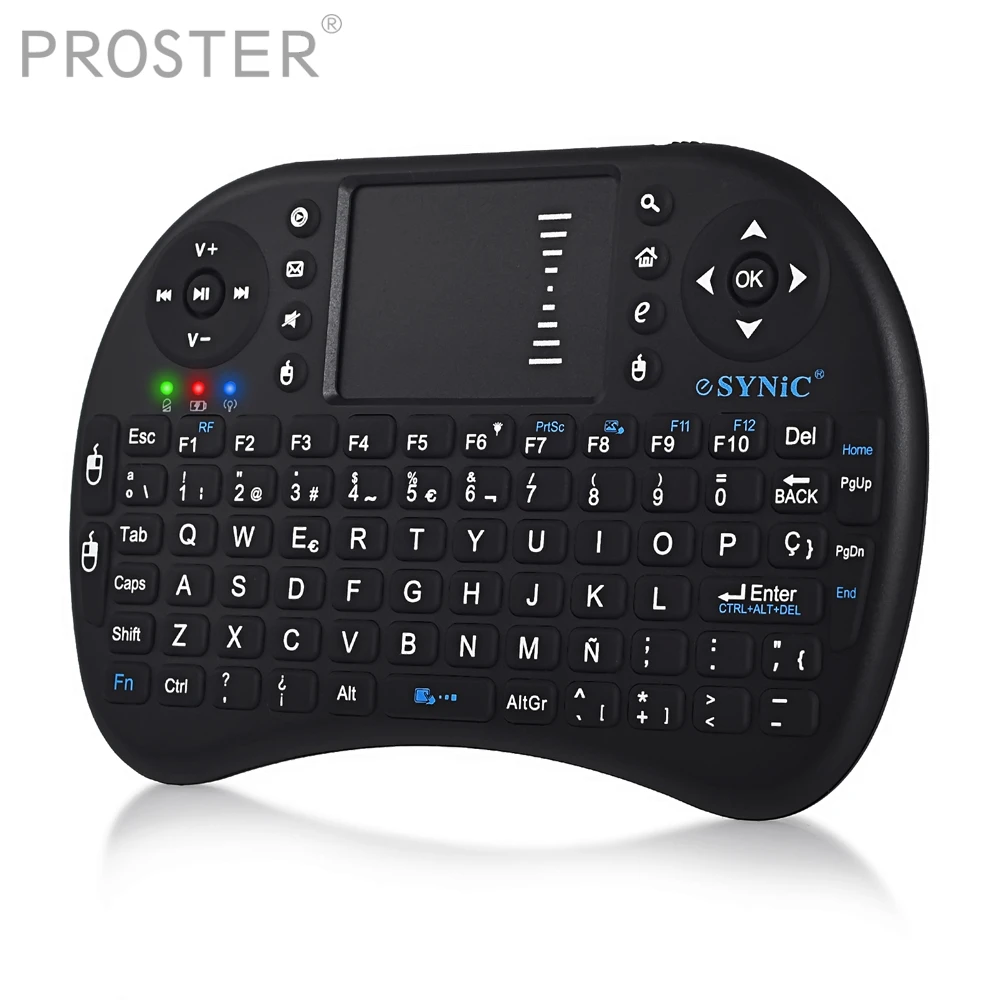 Proster Spanish Mini Keyboard Mouse Keyboard Touchpad For Pc Andriod Tv Box Media Fn F6 Keyboards Aliexpress
