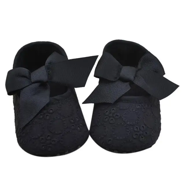 

2017 NEW Infant Girls Cotton Ribbon Bowknot Soft Bottom Flower Prewalker newborn shoes Spring and autumn Red White first walkers