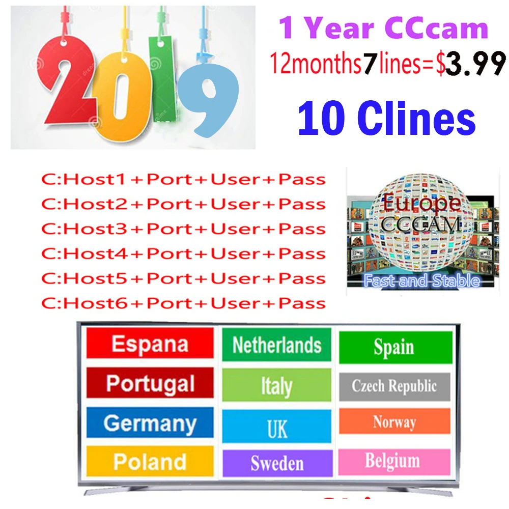1 год CCcams для спутникового ресивера 10 резких перемен температуры Европа FULL HD DVB S2