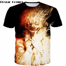 PLstar Cosmos 2019 summer New Harajuku Style Tee shirts Anime Tokyo Ghoul 3D print Men Women t shirts Gold Kaneki Ken tees tops