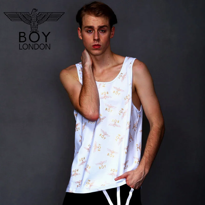 BOY LONDON Men's Breathable Shirt Vest Cotton Fitness Mans