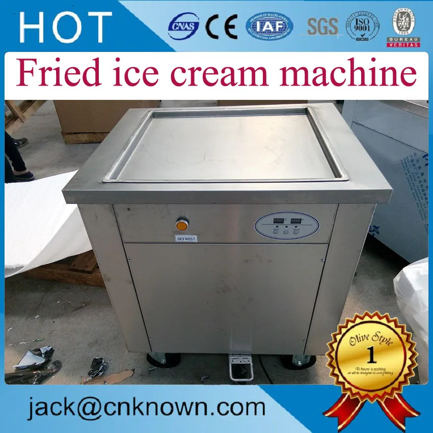 

Malaysia popular 220 V silver color 304 Stainless Steel one pan fry ice cream roll machine with good service