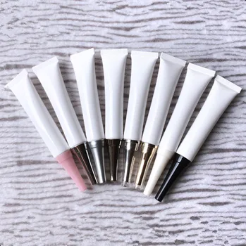 

2018 New 500pcs 20ml Empty Eye Cream tubes white Plastic Soft Tubes with Needle Caps Transparent Cosmetic packing Containers