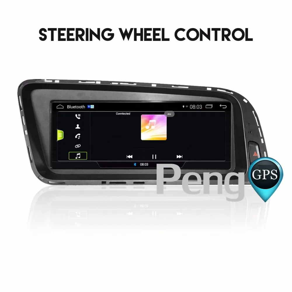 Sale Quad Core DVD Player 2 Din Stereo Android System Car Radio for AUDI Q5 2009-2015 (with Original AUX) LVDS square 10PIN Headunit 4