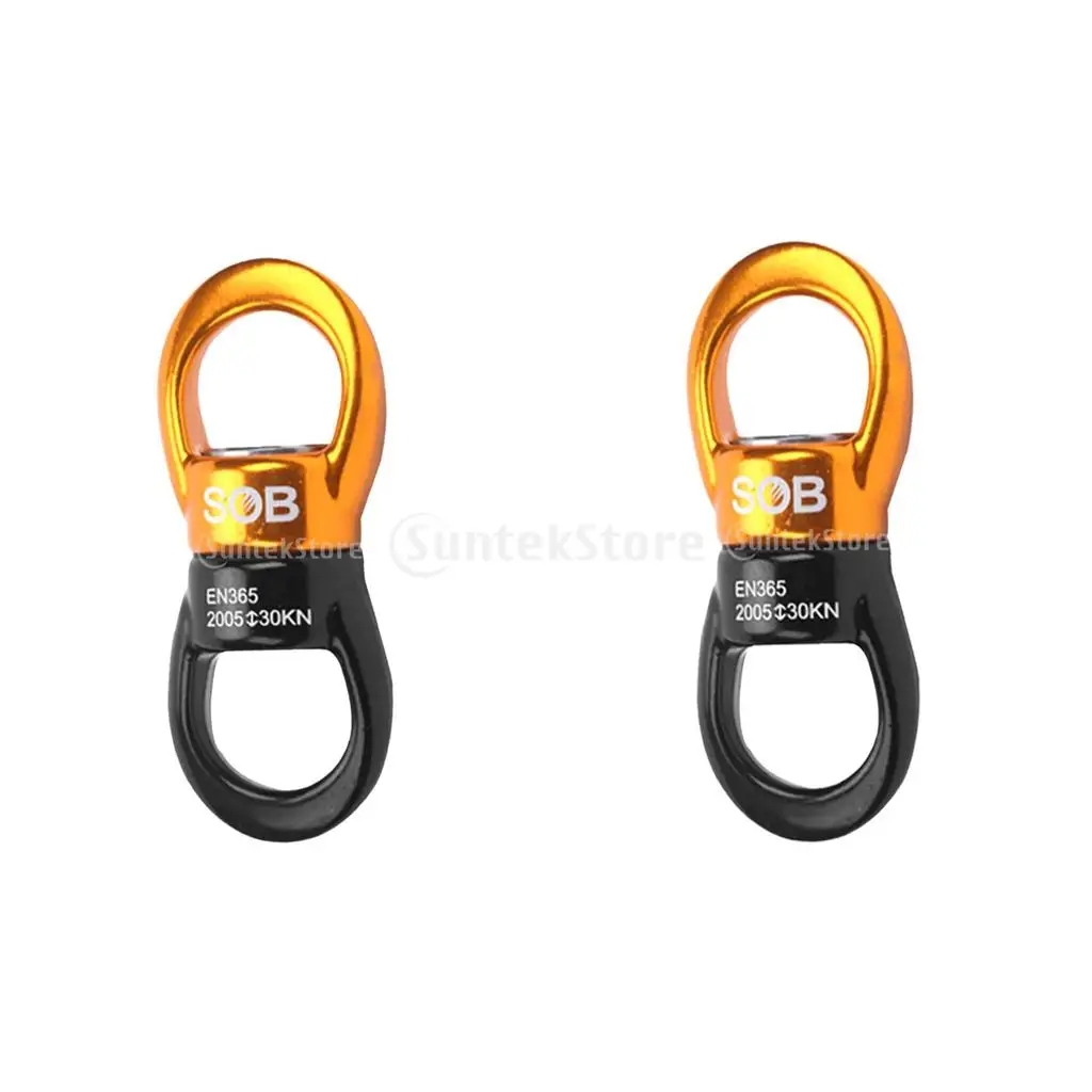 2pcs 30KN Climbing Swivel Ring Connector Rotary Connector Outdoor Rescue 