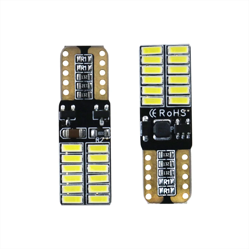 100 шт. автомобисветодиодный светодиодные лампы W5W Canbus 194 4014SMD 24 светодиодный Ода
