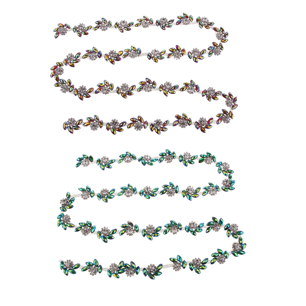1 Yard Glass Rhinestone Chain Beaded Sew on Applique Trim DIY Sewing Crafts