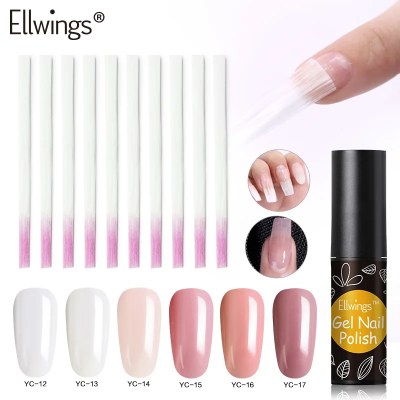

Ellwings Crystal Nail Kit Art Extension Fiber Poly Gel Set Tips Kristallen Gel Fast Dry Art Design Nail Builder Gel Manicure
