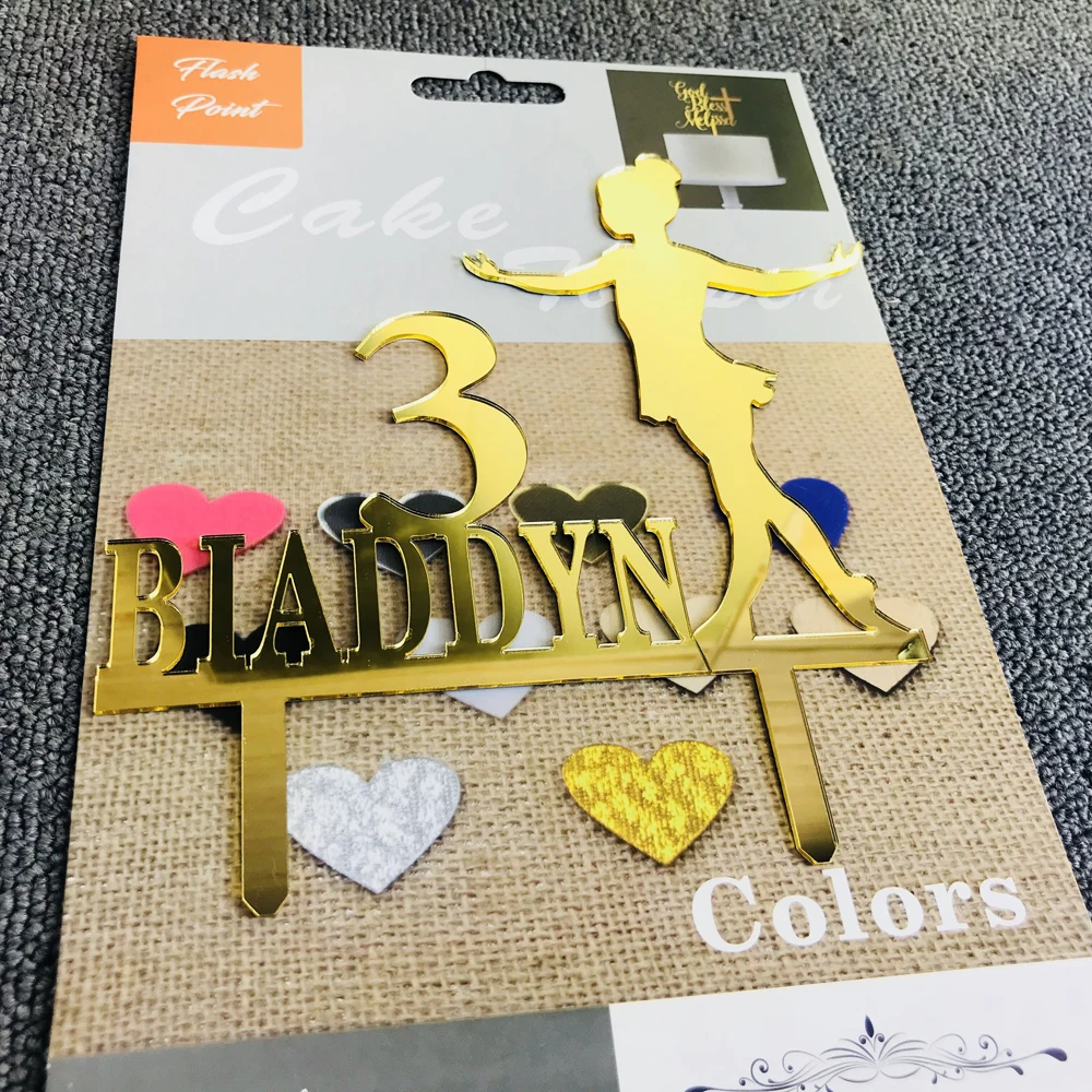 Personalized name Happy Birthday Cake Topper,Custom Ballet girl age Cake Topper,like to dance girl Birthday Party Decor Supplies (1)