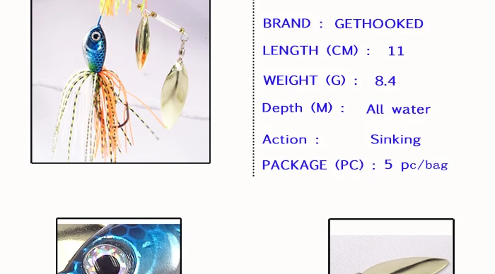 Fishing Lure Spinnerbait Spinners bait spoons 28g Lead head Metal Lures Pesca Artificial Baits Fishing Gear (3)