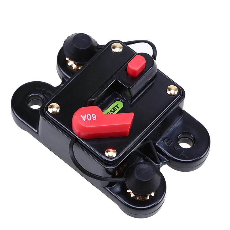 60A AMP Car Audio Inline Circuit Breaker Fuse Holder DC12V 14V System