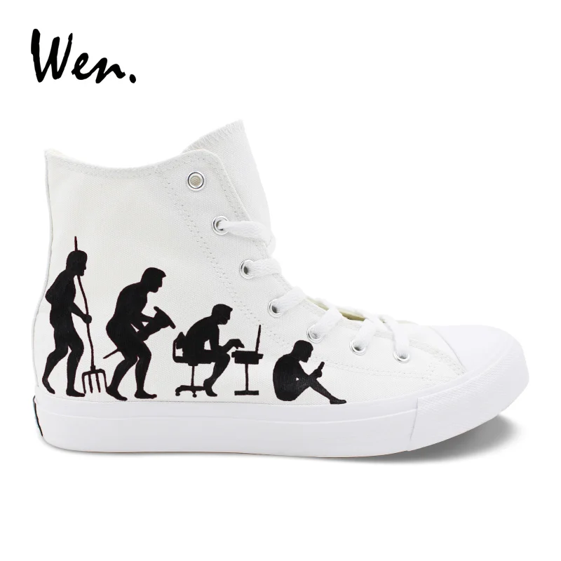 Personalizado Wen Blancos Cuerda Pintado Suela Original Humana Mujer Diseño Hombre Lona Evolución De Planos La Zapatos A Mano Zapatillas wA1wqTxfr