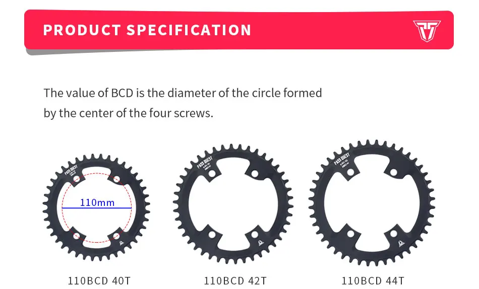 PASS QUEST R110 / 4 BCD 110BCD Round Road Bike Narrow Wide Chainring 40T-52T bike Chainwheel ultegra R7000 R8000 DA9100