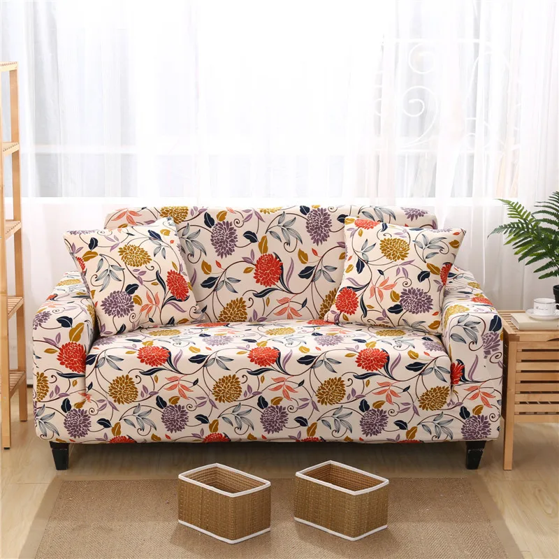 

Pastoral Floral Sofa Slipcovers Tight Wrap All-inclusive Slip-resistant Elastic Cubre Sofa Towel Corner Sofa Cover Couch Cover