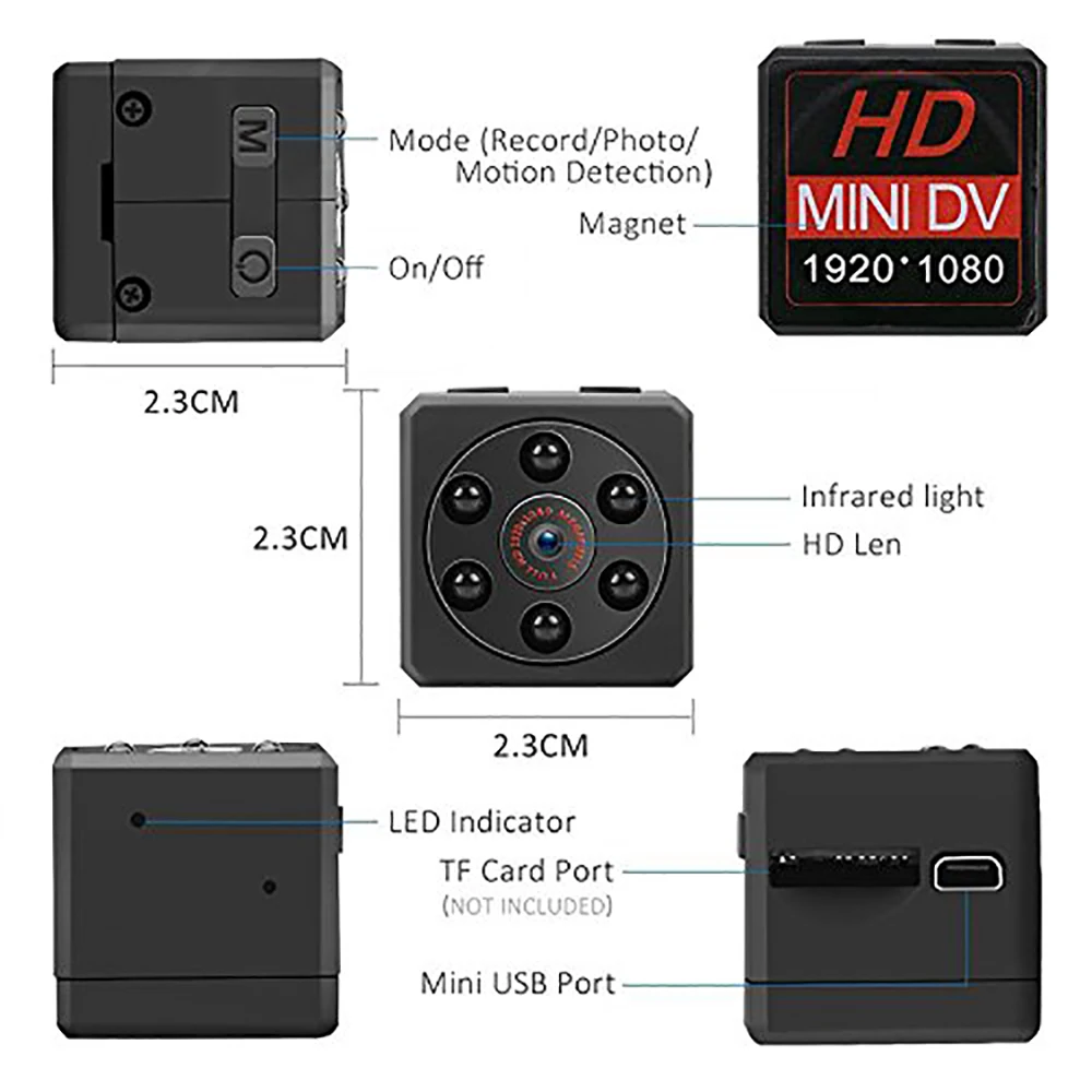 Новейшая Мини камера 1080 P Инфракрасный Спорт DV Мини Инфракрасный Ночной монитор для зрения Скрытая маленькая камера DV видео