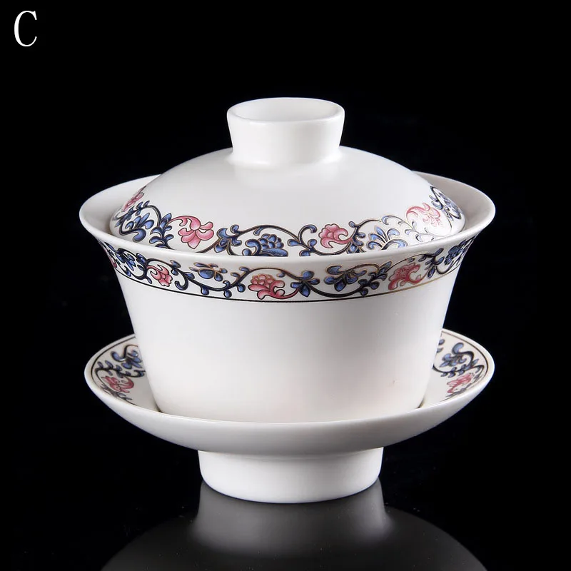 Китайский чайный набор из фарфора Gaiwan кунг фу с традиционным драконом
