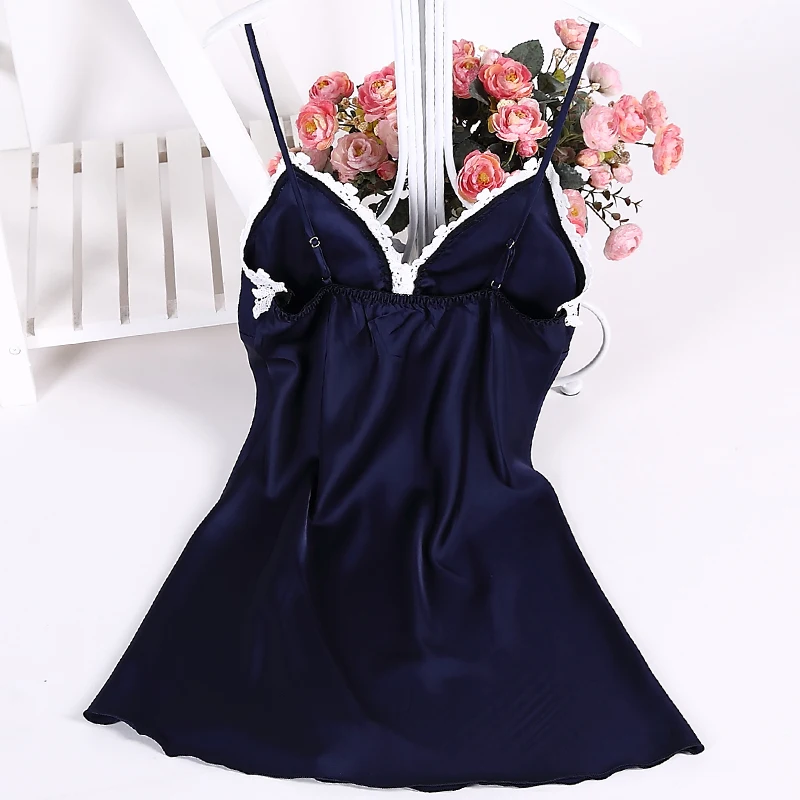 dark blue silk like sleepwear (2)