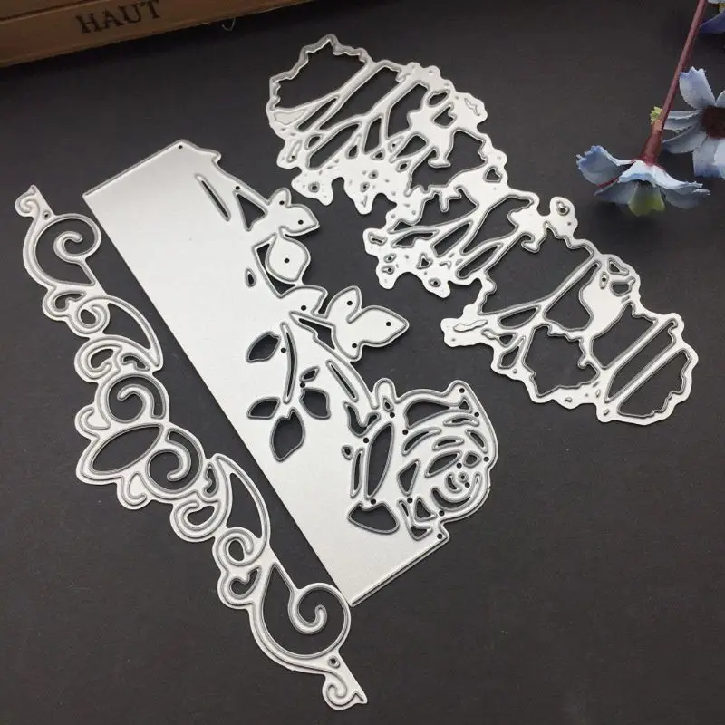 

Rose Lace Metal Cutting Dies Stencil DIY Scrapbooking Album Stamp Paper Card Embossing Crafts Decor