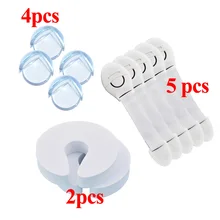 11 Pcs/lot baby safety drawer lock door stopper and PVC clear corner protector combination Baby protection stopper holder lock 