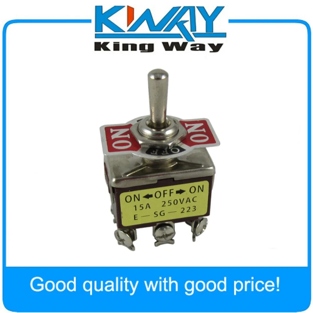 6 Pin Toggle DPDT ON OFF ON Momentary Switch 15A 250V NEWin Car