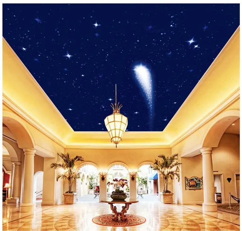 

Blue Dream meteor living room ceiling Wallpaper 3d stereoscopic 3d murals wallpaper for living room