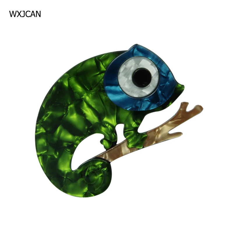 

WXJCAN vintage acrylic brooch women Lizard gecko chameleon animal brooch hat skirt scarf bag clothing accessories Size 60mm*45mm