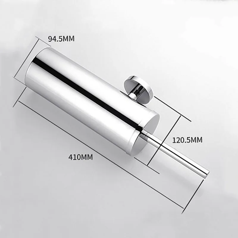 Аксессуары для ванной комнаты, зеркальная полированная хромированная нержавеющая сталь, круглая длинная туалетная щетка для ванной комнаты