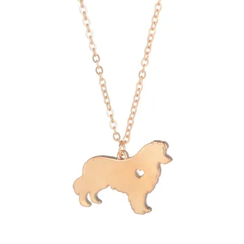 

Wholesale 30pcs Souvenir Gold & Silver Color Cute Border Collie Necklace Popular Jewelry Necklace Dog Lovers Friends Gift