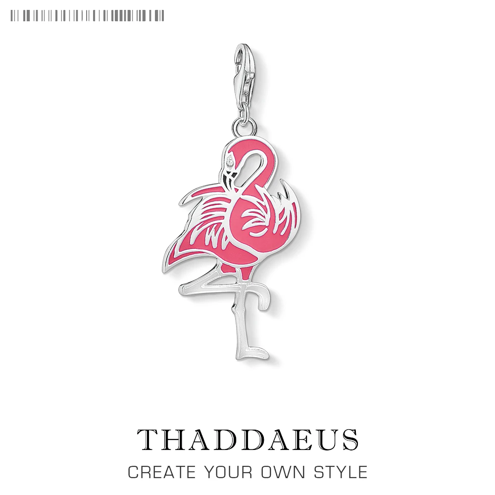 

Red Flamingo Charms Pendant Thomas Jewelry Findings Accessories 925 Sterling Silver Fashion Jewelry Ts Bird Gift For Women Girls