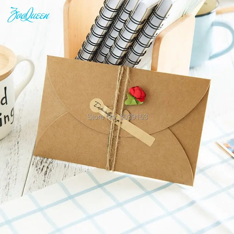  1pc Handmade DIY Greeting Cards Formal retro Envelope Invitation Post Card For Birthday Valentine'  - 33023336581