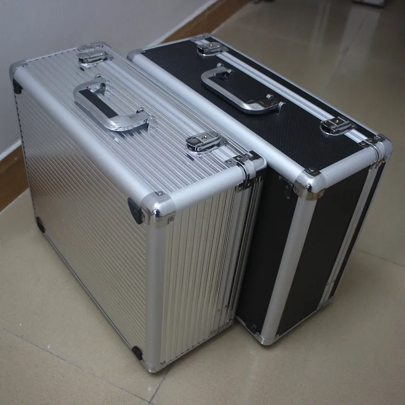Tactical box aluminium tool case magic props file storage Hard carrying box Hand Gun case Locking Pistol with foam 43*35*17CM