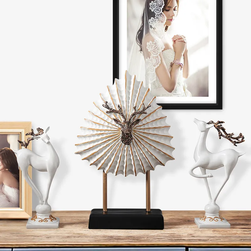 

American Resin Retro Deer Decorative Ornaments Home Livingroom Porch TV Cabinet Furnishings Decoration Crafts Model Room Decor