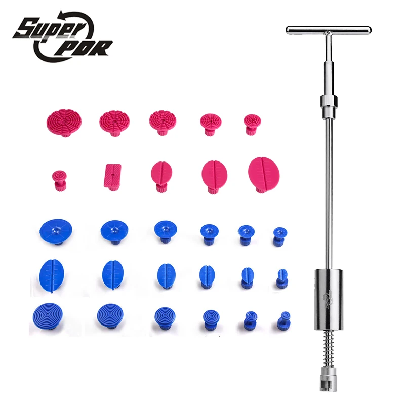

29 pcs/set PDR Tools Auto Repair Tool Car Dent Repair Dent Puller Kit 2 in 1 Slide Hammer Reverse Hammer Glue Tabs Suction Cups