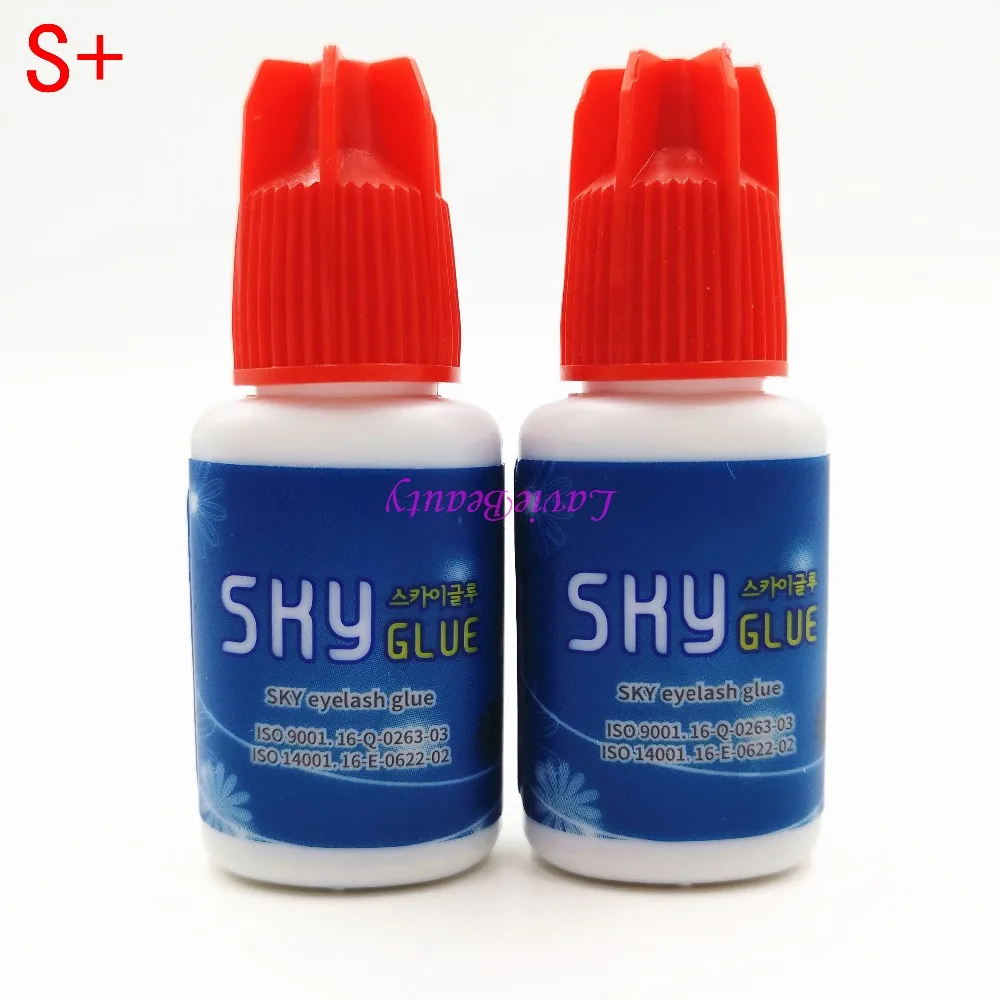 

Free Shipping 1 bottle 1-2s drying Original Korea Sky Glue Red Cap S+ for Eyelash Extensions MSDS Adhesive,5ml