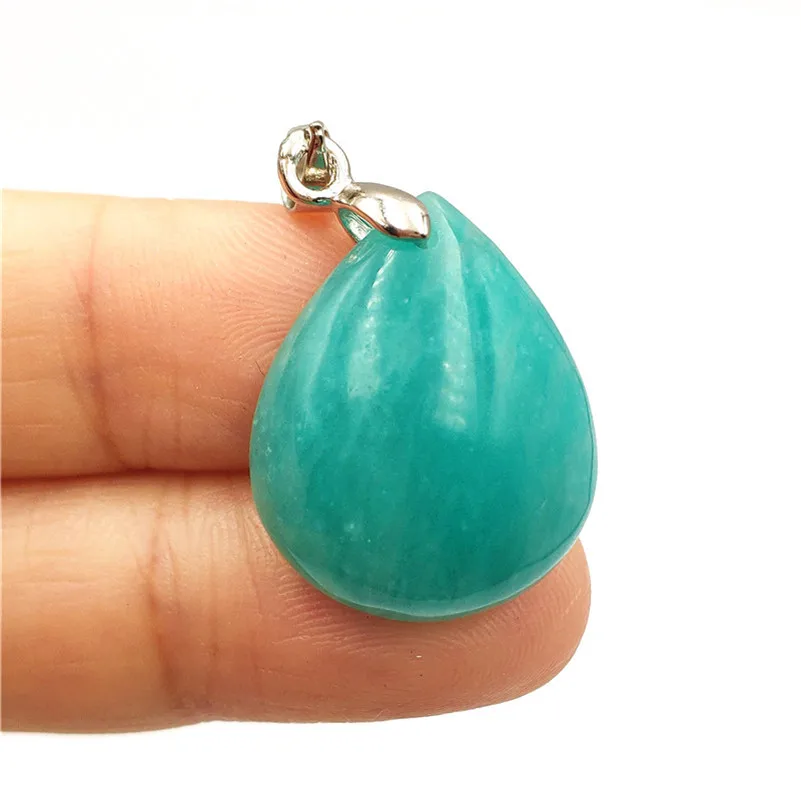 

Natural Amazonite Pendant 22x18x8mm Gemstone For Party Anniversary Gift Water Drop Crystal Healing Stone Women Men Pendant AAAAA
