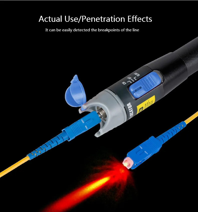 Визуальный дефектоскоп(VFL) 5 МВт ST/SC/FC Интерфейс волоконно-оптический кабель метр тестер с 2,5 мм разъем 5~ 8 км для сети FTTx