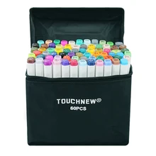 TOUCHNEW – marqueurs à l'alcool 30/40/60/80/168 couleurs, double tête, ensemble de stylos à brosse pour dessin, Design Manga, marqueurs artistiques