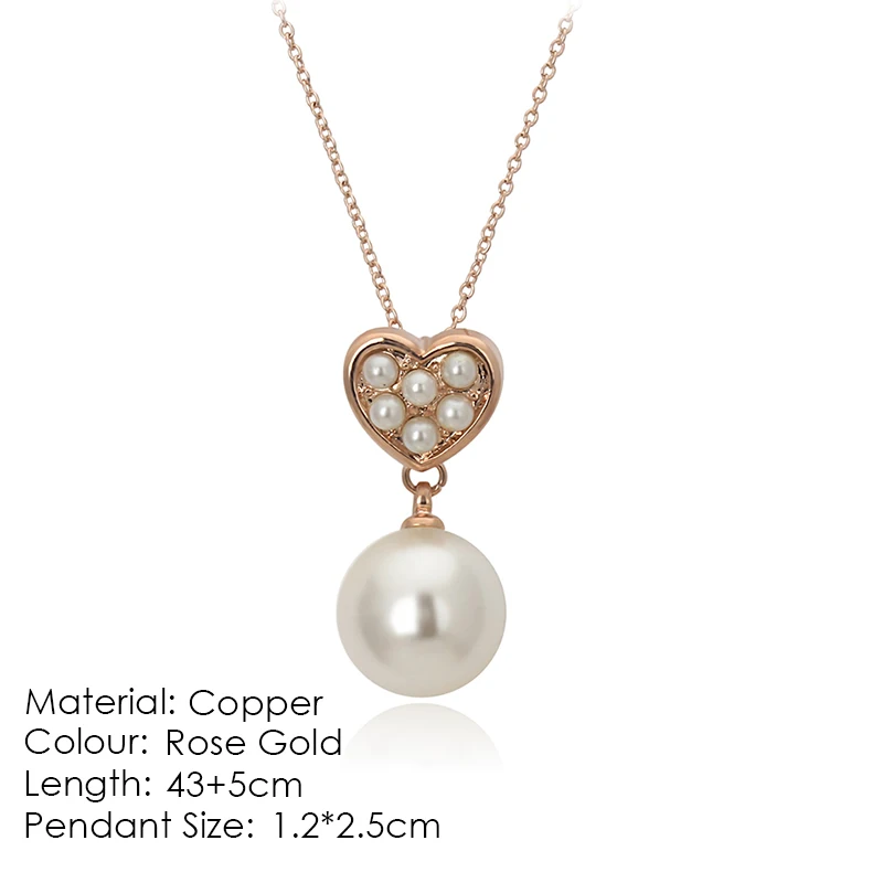 ZHOUYANG имитация жемчуга цепи кулон ожерелье для женщин модные ювелирные изделия розовое золото цвет - Окраска металла: N145