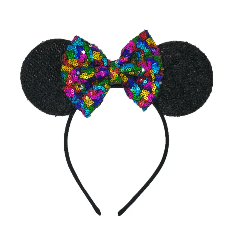 

1pcs Children Hair Accessories Minnie Mouse Ears Hairbands Sequin Bowknot Headband for Girls Mouse Headband