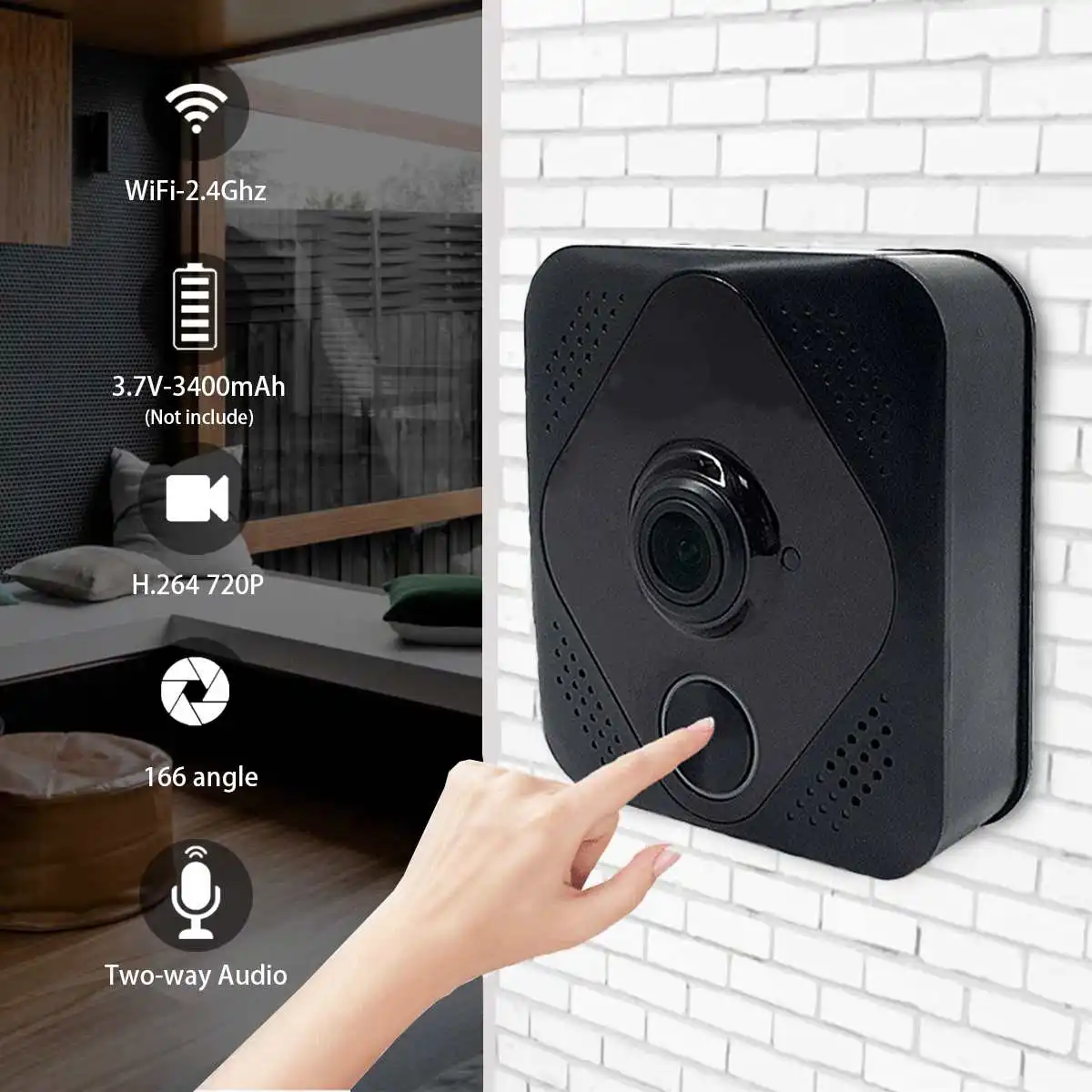 

Smart Video Doorbell Wireless WiFi Two-way Talk IR Camera Night Vision Video Visual Ring LED Camera Auto Doorbell Home Security