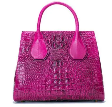 Г. новые женские сумка натуральная кожа брендов высокого качества из воловьей кожи аллигатора зерна тиснение модные женские сумки - Цвет: Purple
