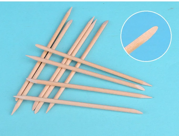 ZKO 10 шт./упаковка 11,3 см оранжевая деревянная палочка для удаления кутикулы дизайн ногтей палочка для дизайна ногтей деревянные инструменты для ногтей